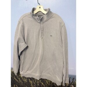 Travis Mathew Sweater Mens Quarter Zip Golf Preformance XL Gray